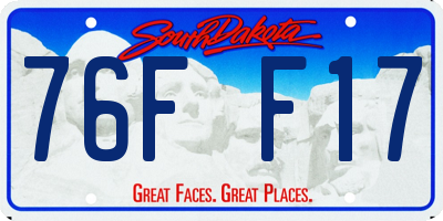 SD license plate 76FF17