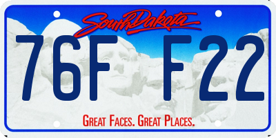 SD license plate 76FF22