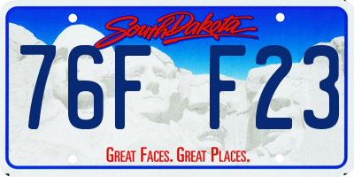 SD license plate 76FF23