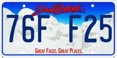 SD license plate 76FF25