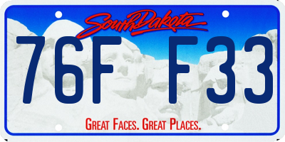 SD license plate 76FF33