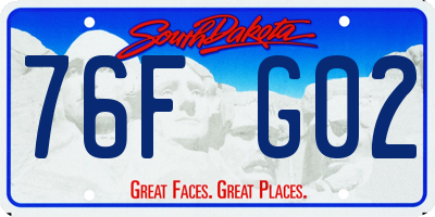 SD license plate 76FG02