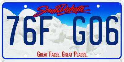 SD license plate 76FG06