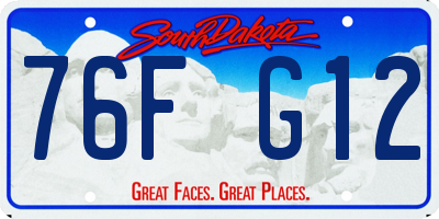 SD license plate 76FG12