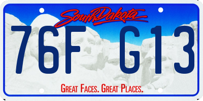 SD license plate 76FG13
