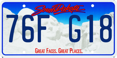 SD license plate 76FG18