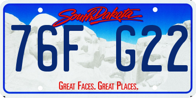 SD license plate 76FG22