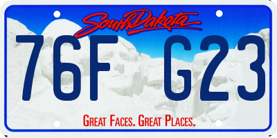SD license plate 76FG23