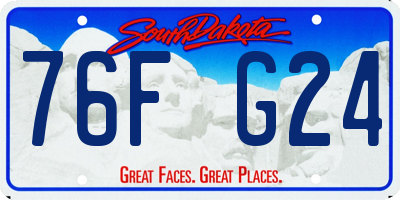 SD license plate 76FG24