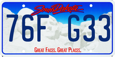 SD license plate 76FG33