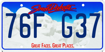 SD license plate 76FG37