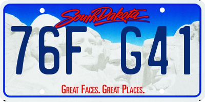 SD license plate 76FG41