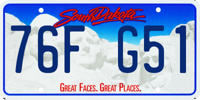 SD license plate 76FG51