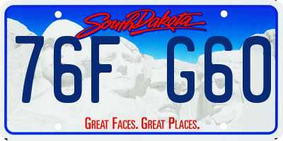 SD license plate 76FG60