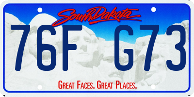 SD license plate 76FG73