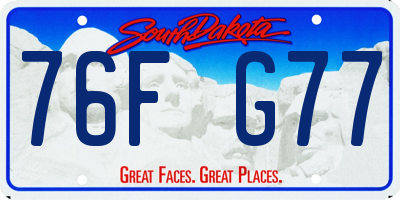 SD license plate 76FG77