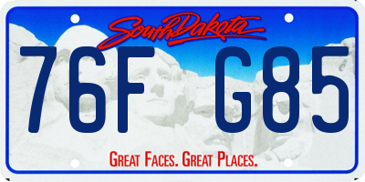 SD license plate 76FG85