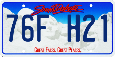 SD license plate 76FH21