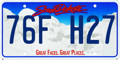 SD license plate 76FH27