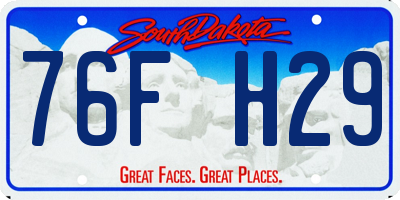 SD license plate 76FH29