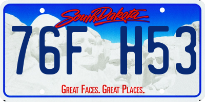 SD license plate 76FH53