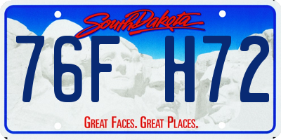 SD license plate 76FH72