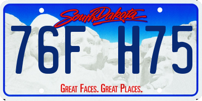 SD license plate 76FH75