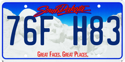 SD license plate 76FH83