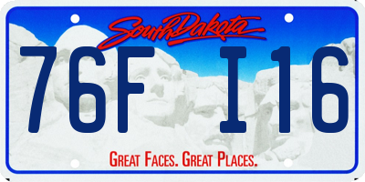 SD license plate 76FI16