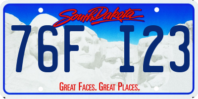 SD license plate 76FI23