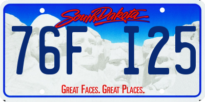 SD license plate 76FI25