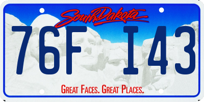 SD license plate 76FI43
