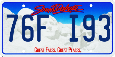 SD license plate 76FI93