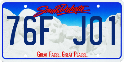 SD license plate 76FJ01