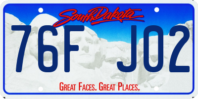 SD license plate 76FJ02