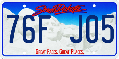 SD license plate 76FJ05