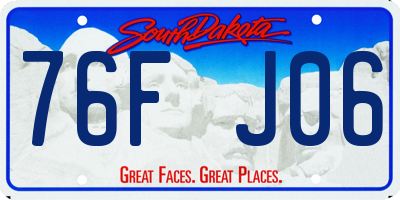 SD license plate 76FJ06
