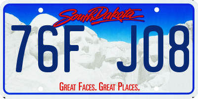 SD license plate 76FJ08