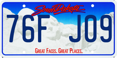 SD license plate 76FJ09
