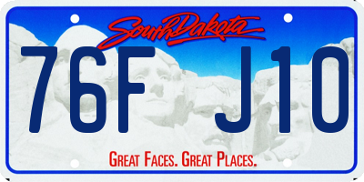 SD license plate 76FJ10