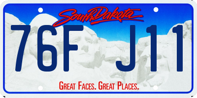 SD license plate 76FJ11