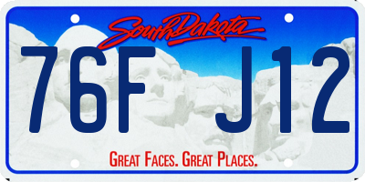 SD license plate 76FJ12