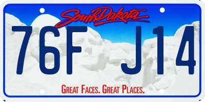 SD license plate 76FJ14
