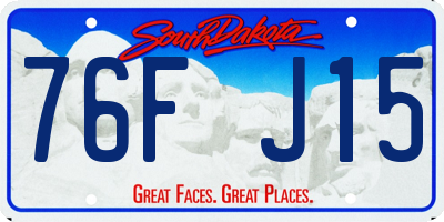 SD license plate 76FJ15