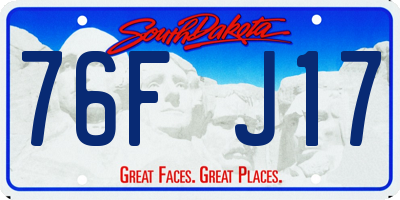 SD license plate 76FJ17