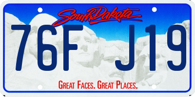 SD license plate 76FJ19