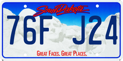 SD license plate 76FJ24