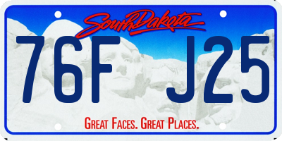 SD license plate 76FJ25