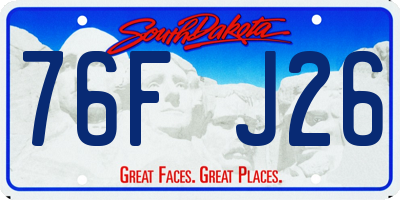 SD license plate 76FJ26