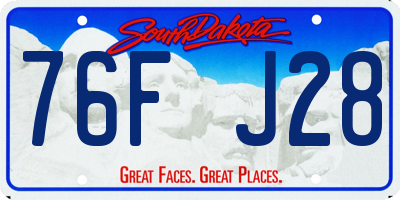 SD license plate 76FJ28